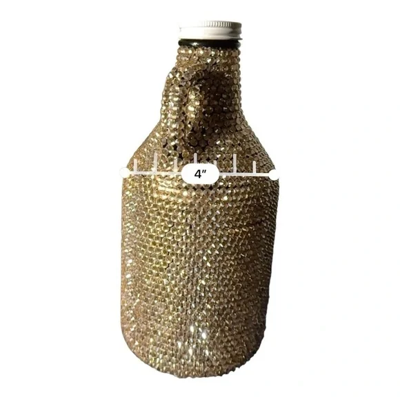 Rhinestoned Bedazzled Beer Growler 32 Ounces Handmade One Of A Kind - Picture 6 of 7